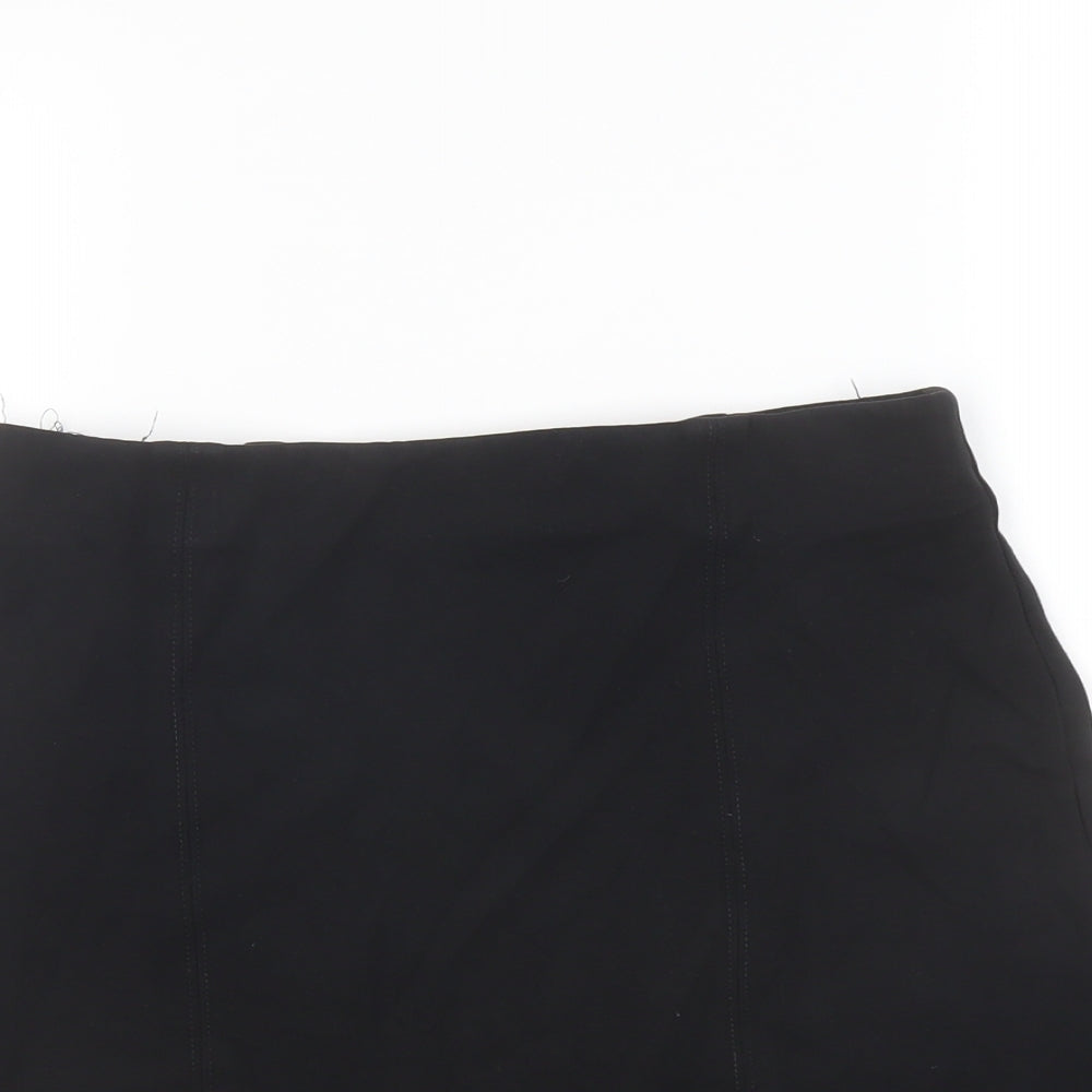 Marks and Spencer Womens Black Viscose A-Line Skirt Size 8