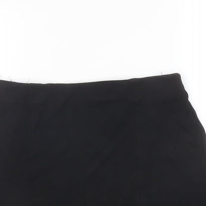 Marks and Spencer Womens Black Viscose A-Line Skirt Size 8