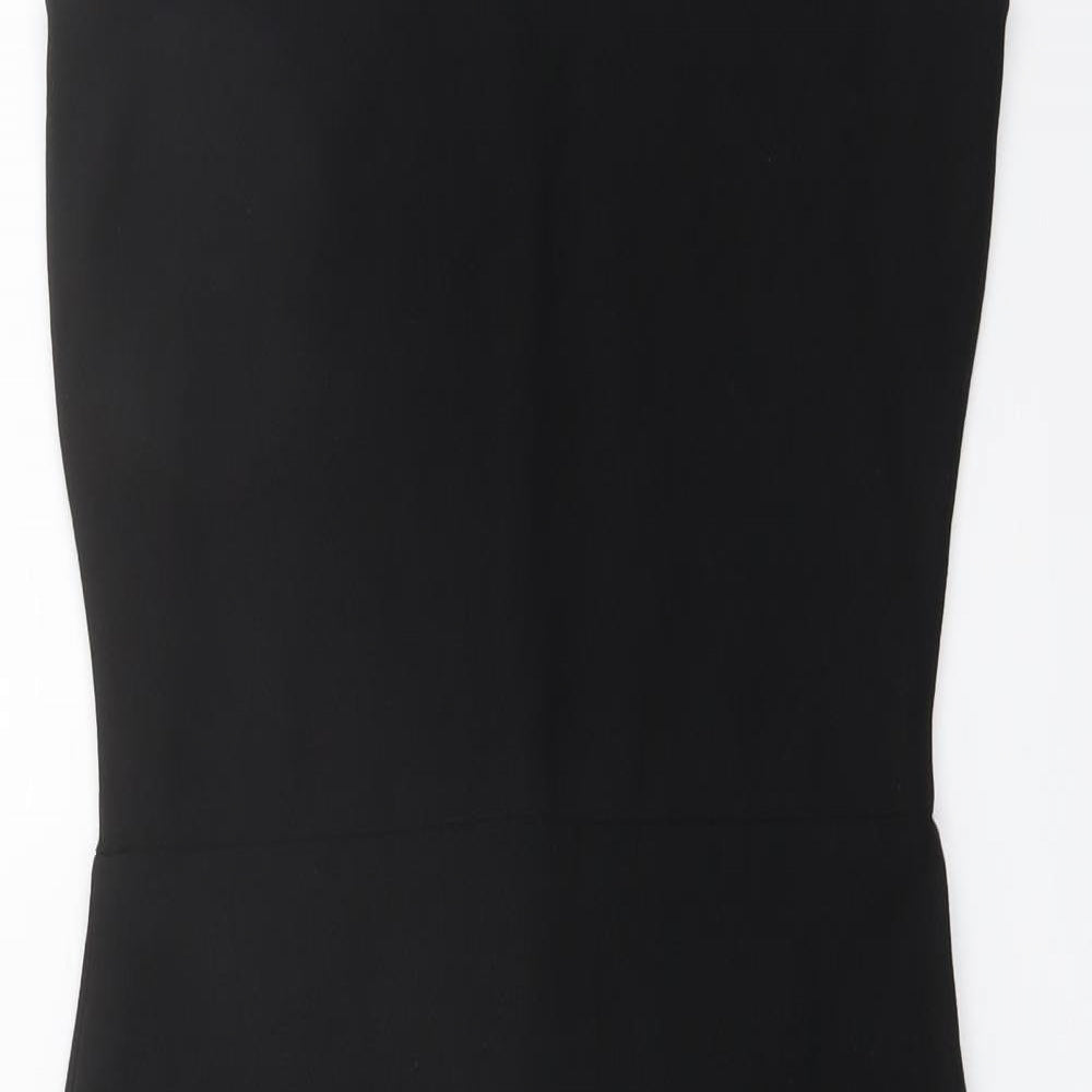 Boohoo Womens Black Polyester Bodycon Size 10 Halter Zip