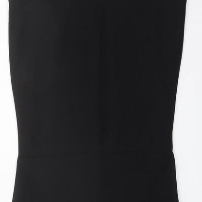Boohoo Womens Black Polyester Bodycon Size 10 Halter Zip