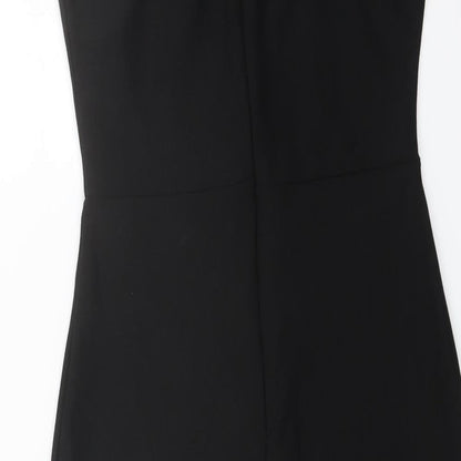Boohoo Womens Black Polyester Bodycon Size 10 Halter Zip
