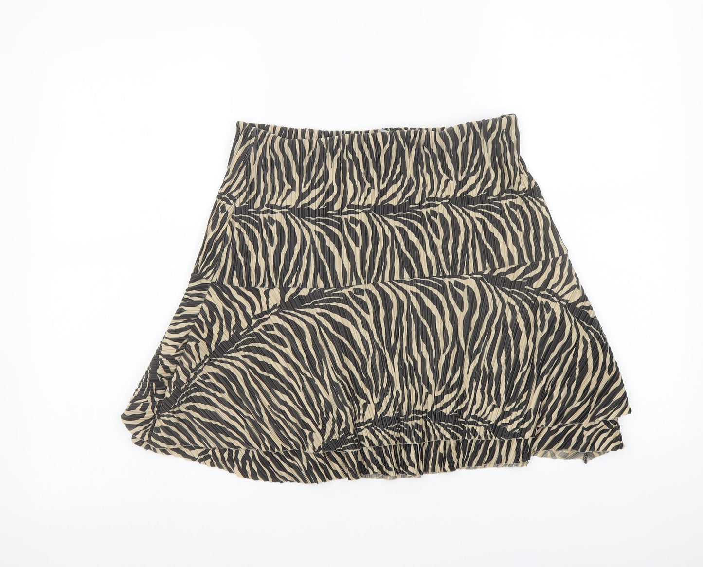 I SAW IT FIRST Womens Beige Animal Print Polyester Skater Skirt Size 12 - Tiger pattern