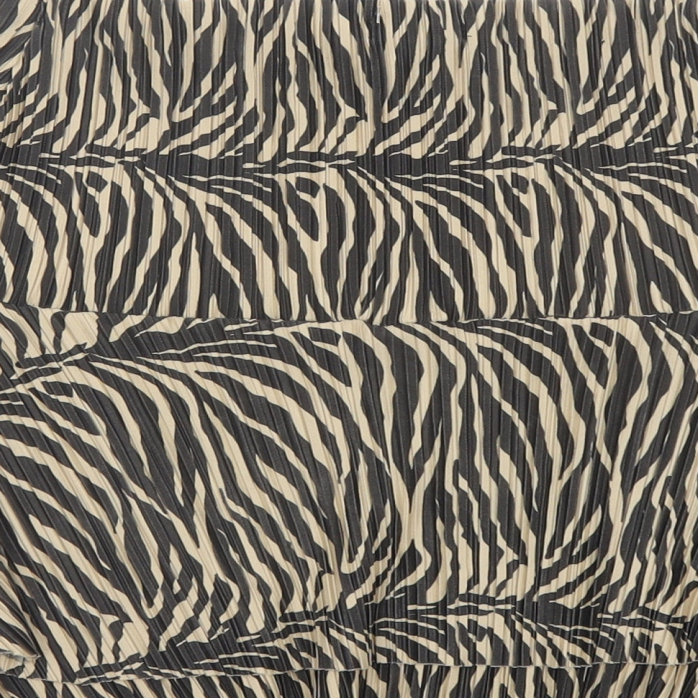 I SAW IT FIRST Womens Beige Animal Print Polyester Skater Skirt Size 12 - Tiger pattern