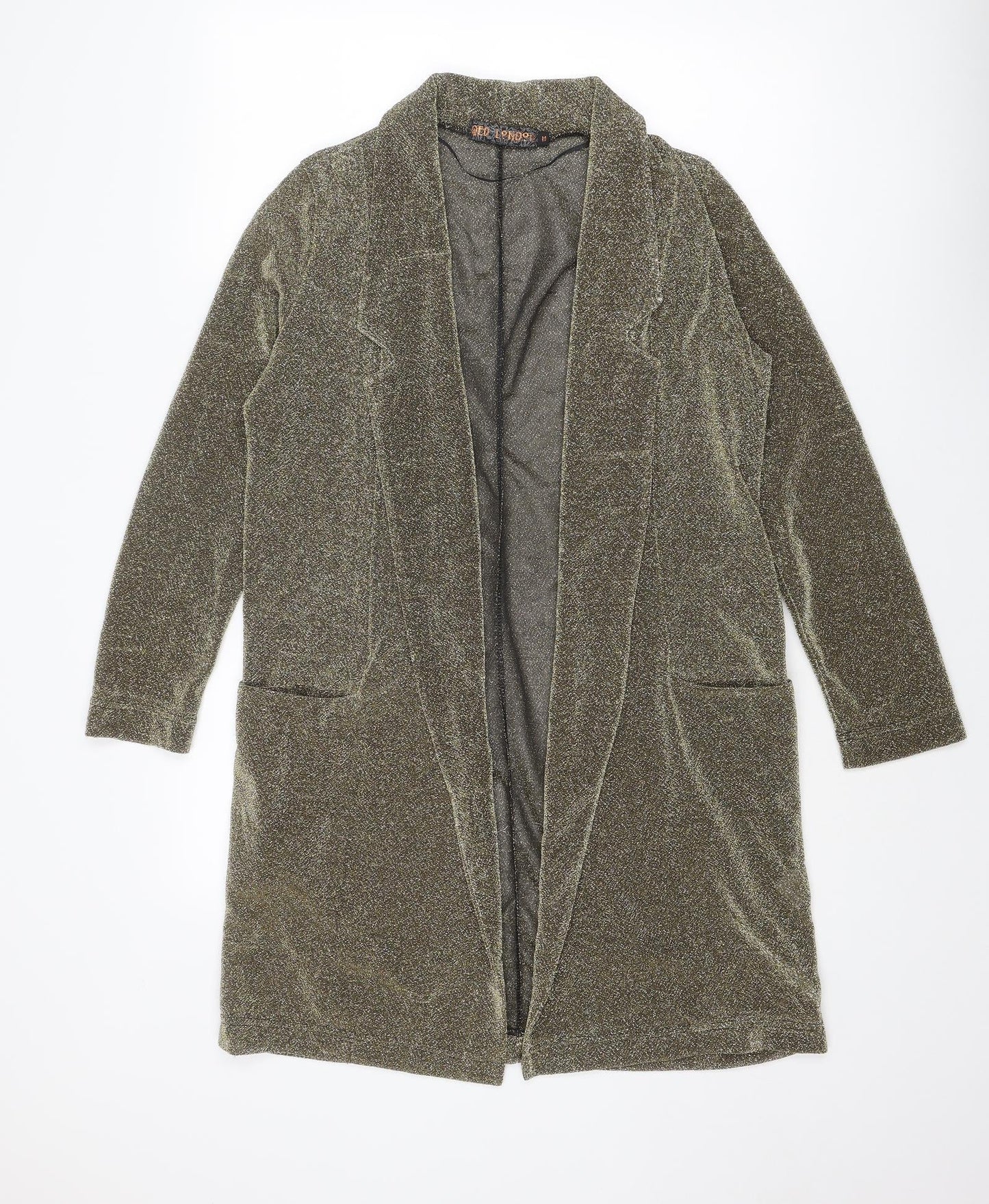 QED London Womens Gold Overcoat Coat Size M