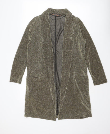 QED London Womens Gold Overcoat Coat Size M