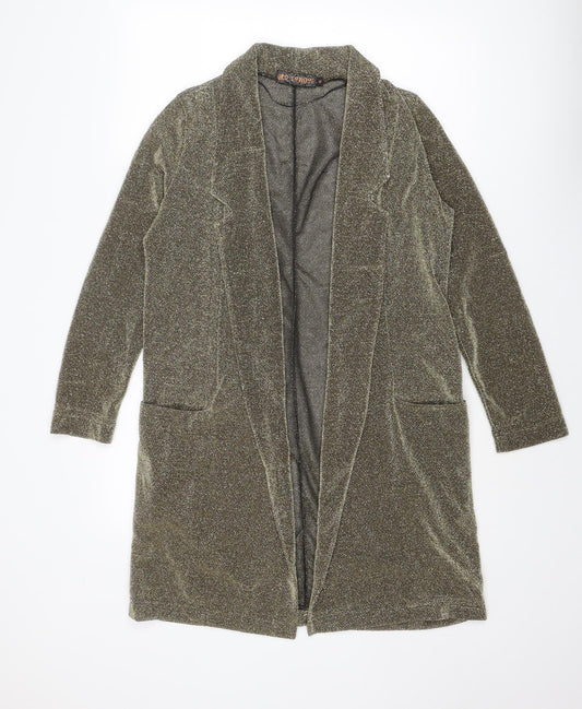 QED London Womens Gold Overcoat Coat Size M