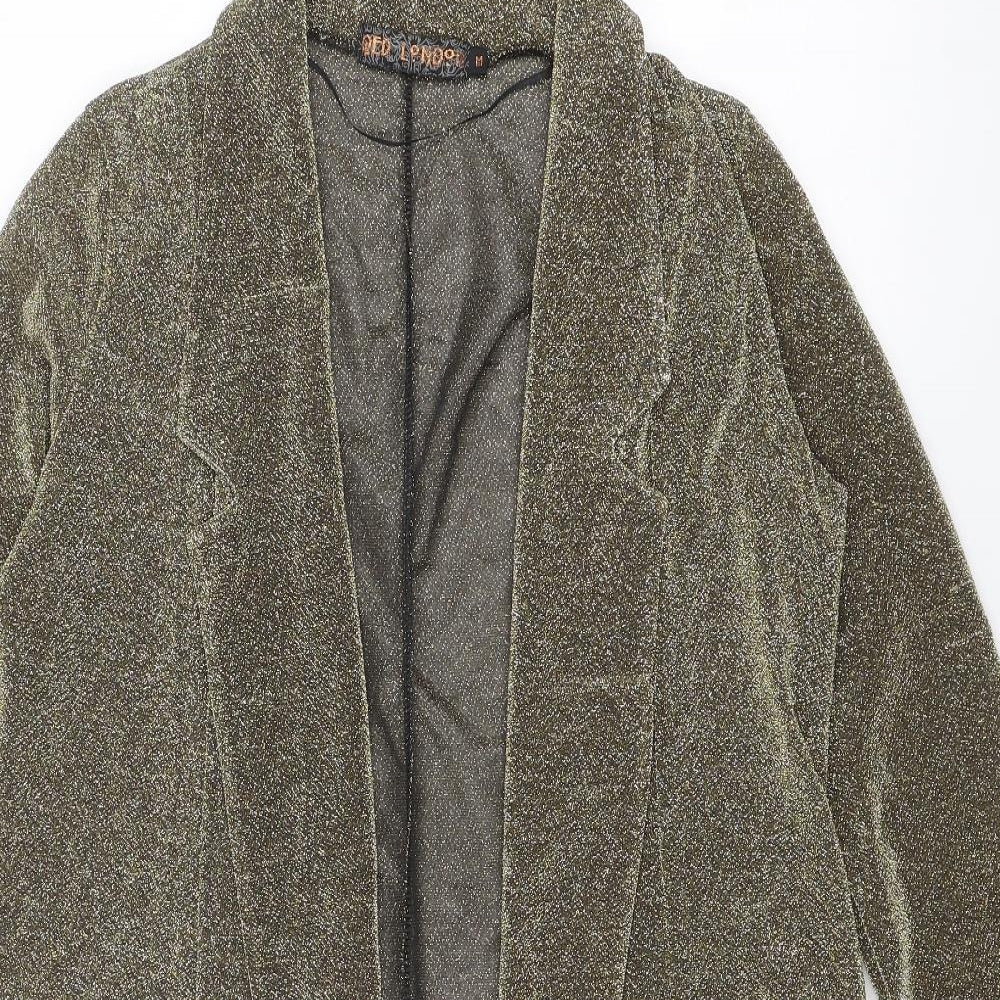 QED London Womens Gold Overcoat Coat Size M