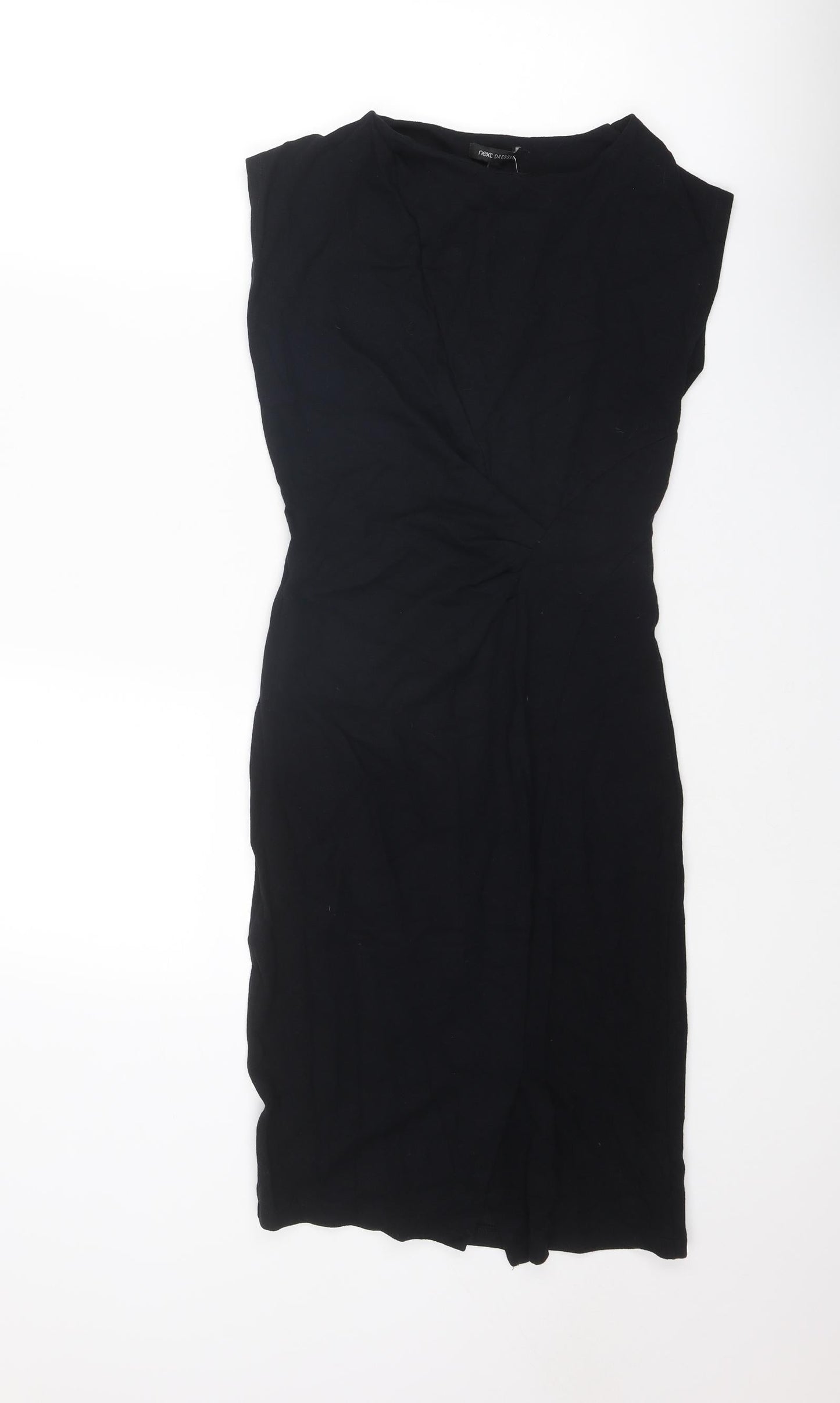 NEXT Womens Black Viscose Shift Size 8 Round Neck Zip