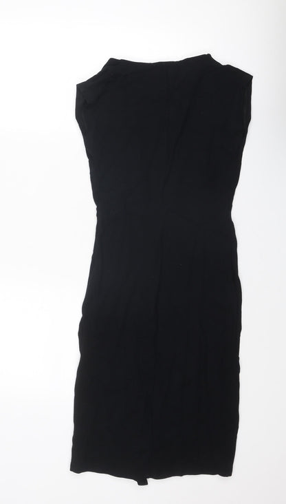 NEXT Womens Black Viscose Shift Size 8 Round Neck Zip
