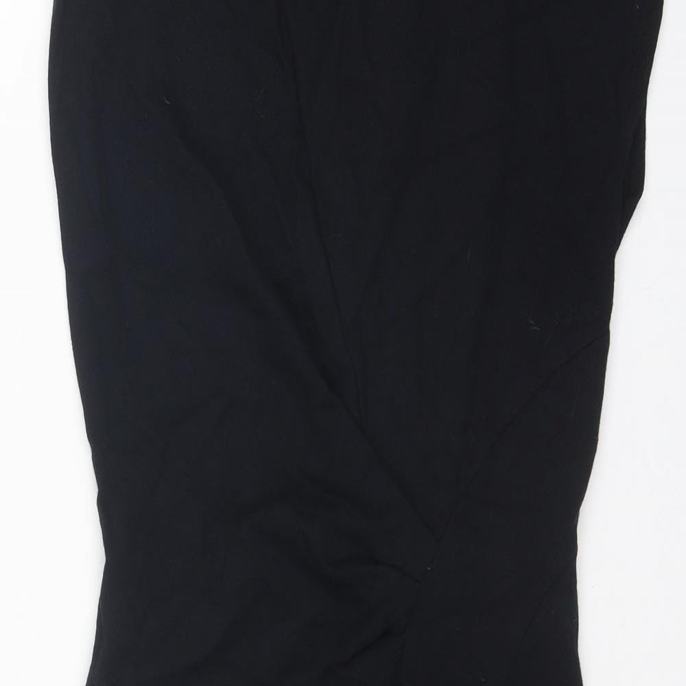 NEXT Womens Black Viscose Shift Size 8 Round Neck Zip