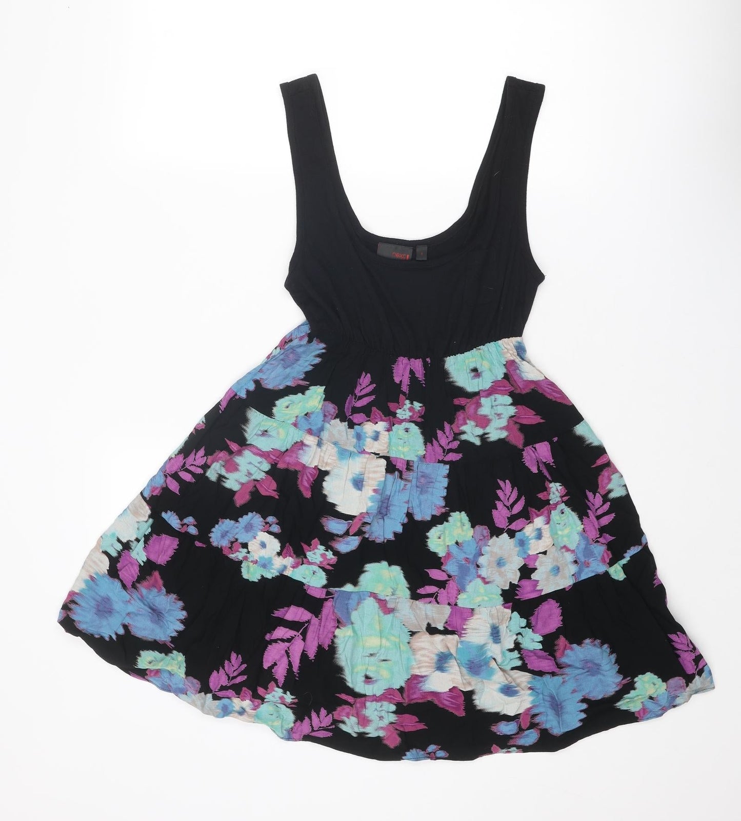 NEXT Womens Multicoloured Floral Polyester Fit & Flare Size 8 Scoop Neck Pullover