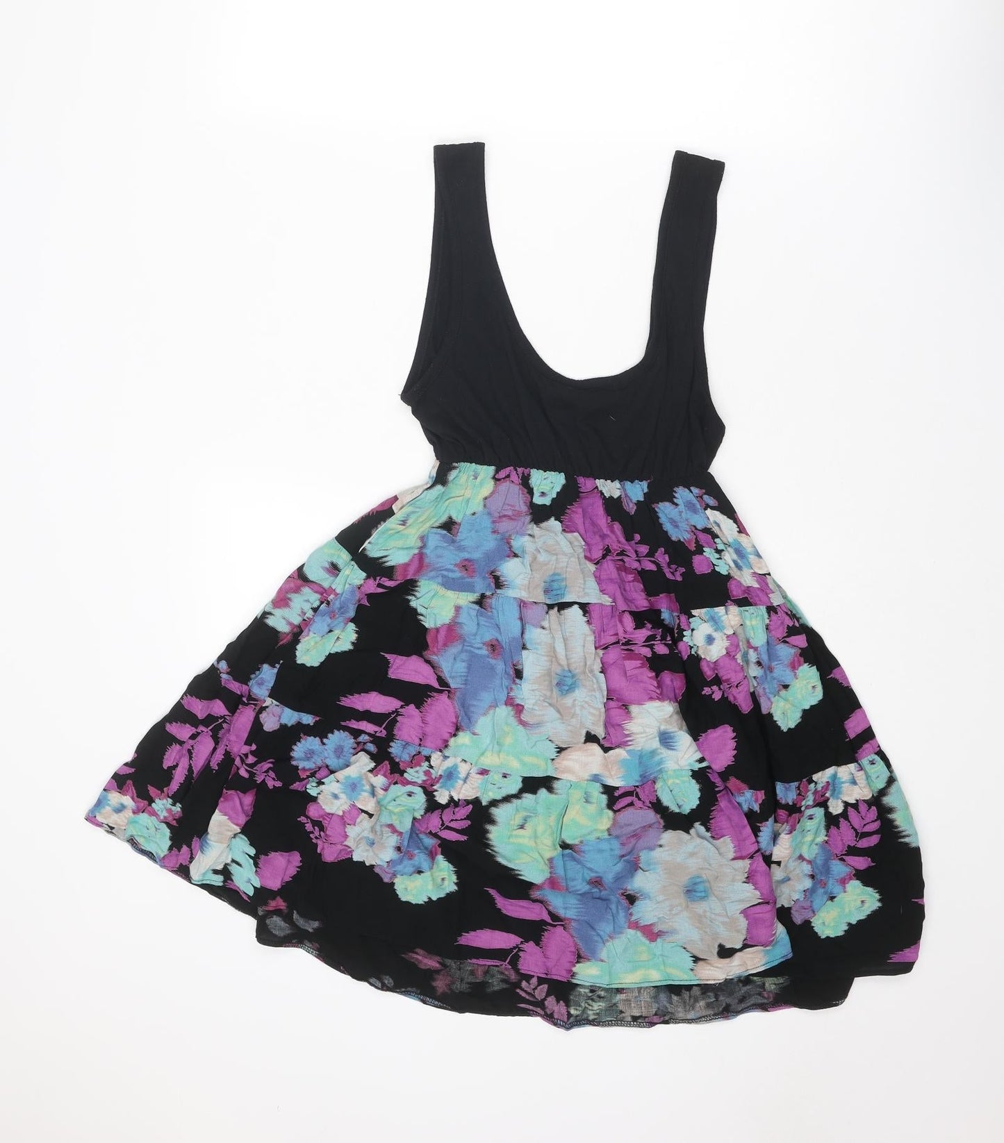 NEXT Womens Multicoloured Floral Polyester Fit & Flare Size 8 Scoop Neck Pullover