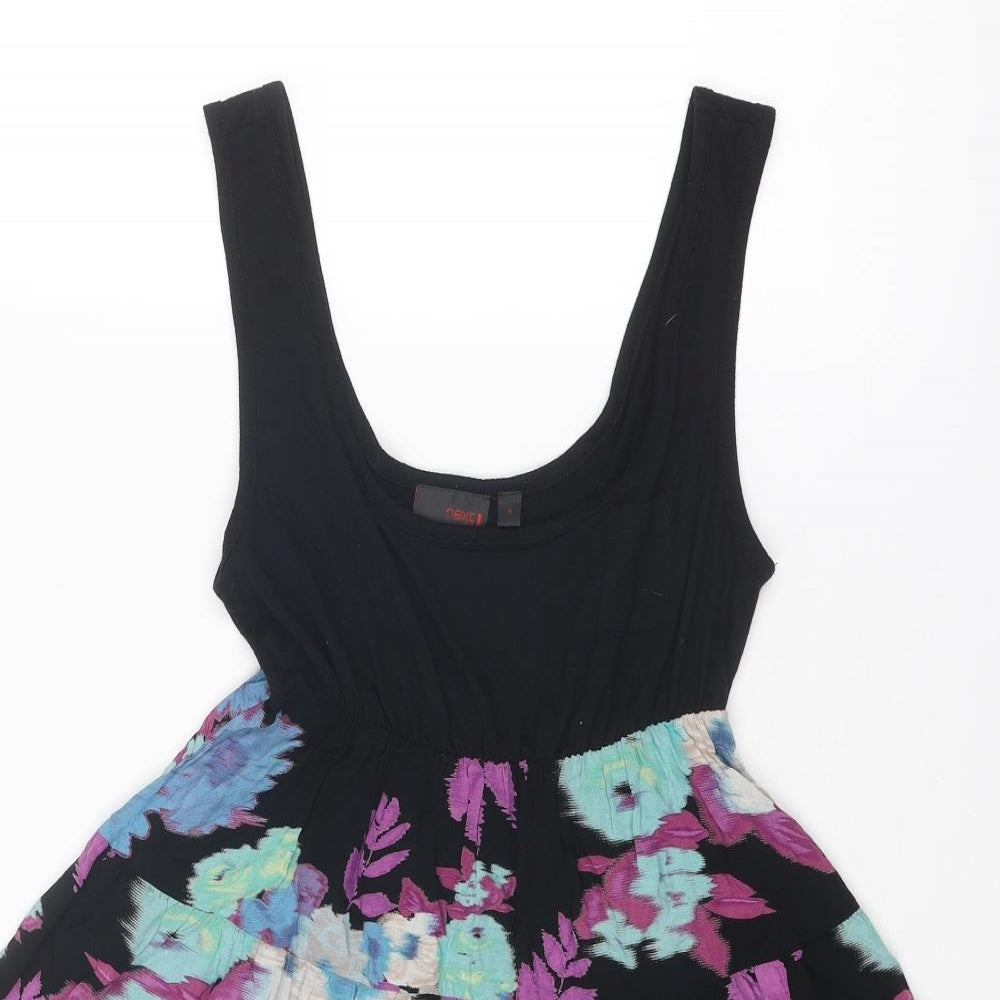 NEXT Womens Multicoloured Floral Polyester Fit & Flare Size 8 Scoop Neck Pullover