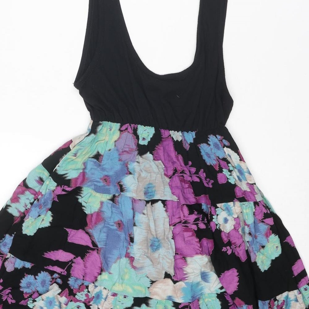 NEXT Womens Multicoloured Floral Polyester Fit & Flare Size 8 Scoop Neck Pullover