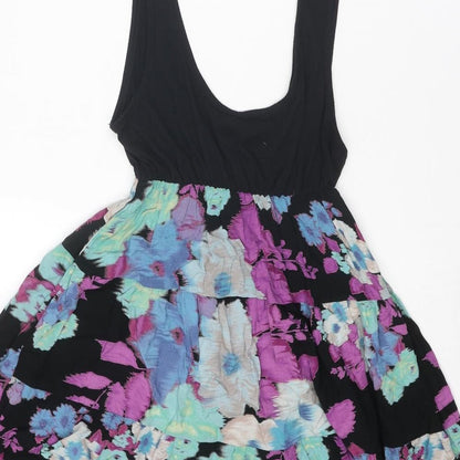 NEXT Womens Multicoloured Floral Polyester Fit & Flare Size 8 Scoop Neck Pullover