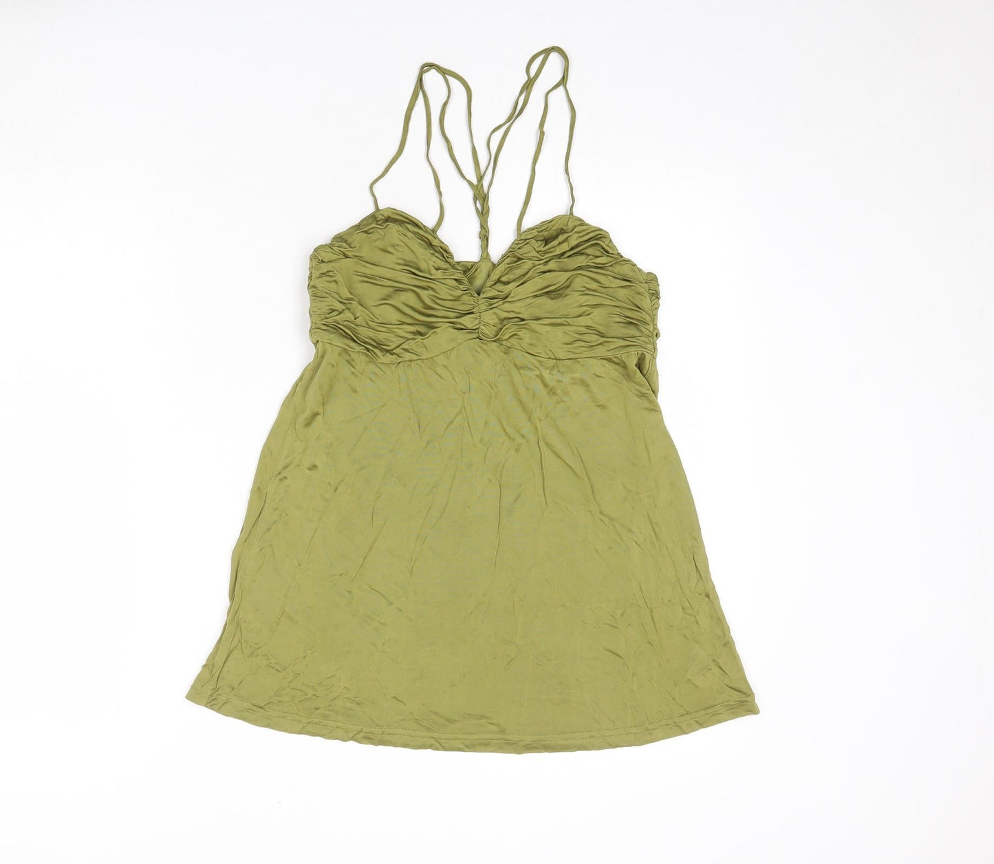 Womens UK Size 12 H&M Green Basic Tank