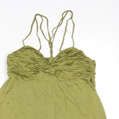 Womens UK Size 12 H&M Green Basic Tank
