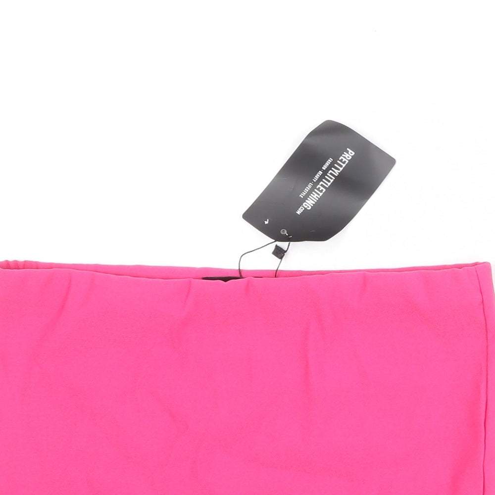 PRETTYLITTLETHING Womens Pink Polyester Mini Skirt Size 8