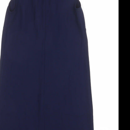 Limited Edition Womens Blue Polyester Tank Dress Size 8 Round Neck Zip