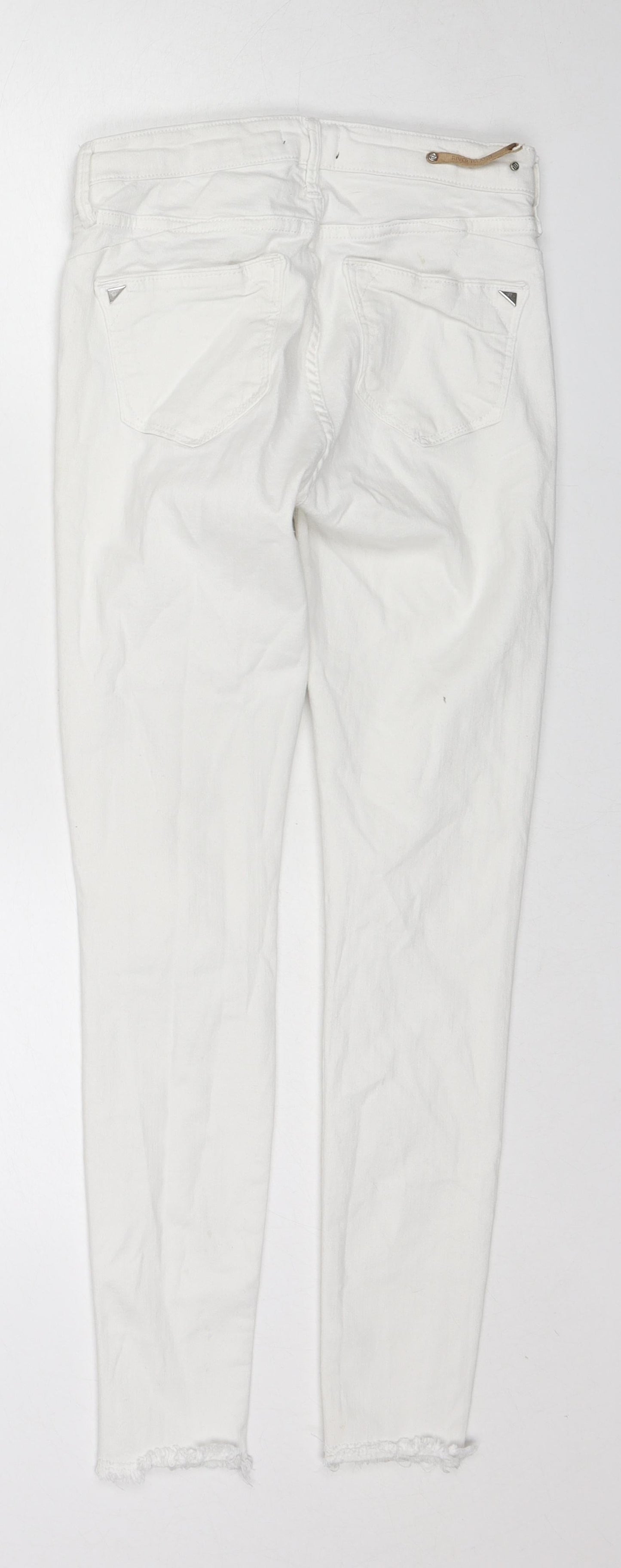 River Island Womens White Cotton Skinny Jeans Size 8 L27 in Regular Zip