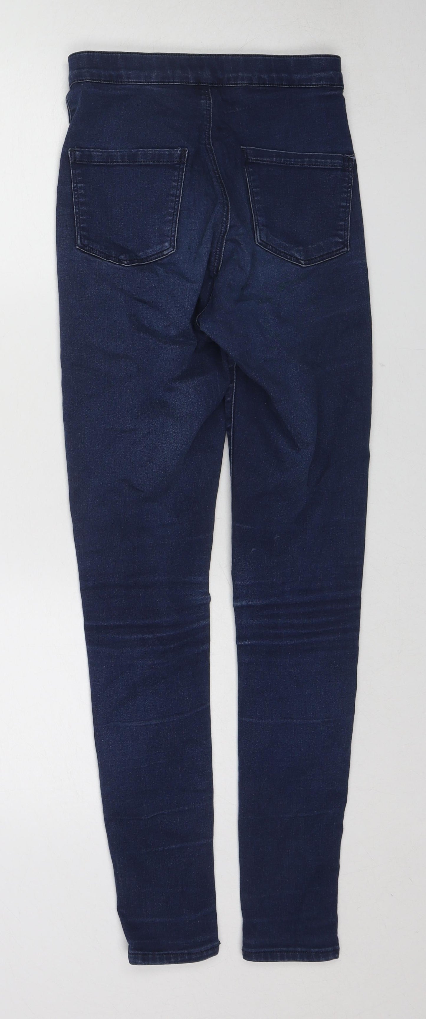 Topshop Womens Blue Cotton Skinny Jeans Size 28 L32 in Regular Zip