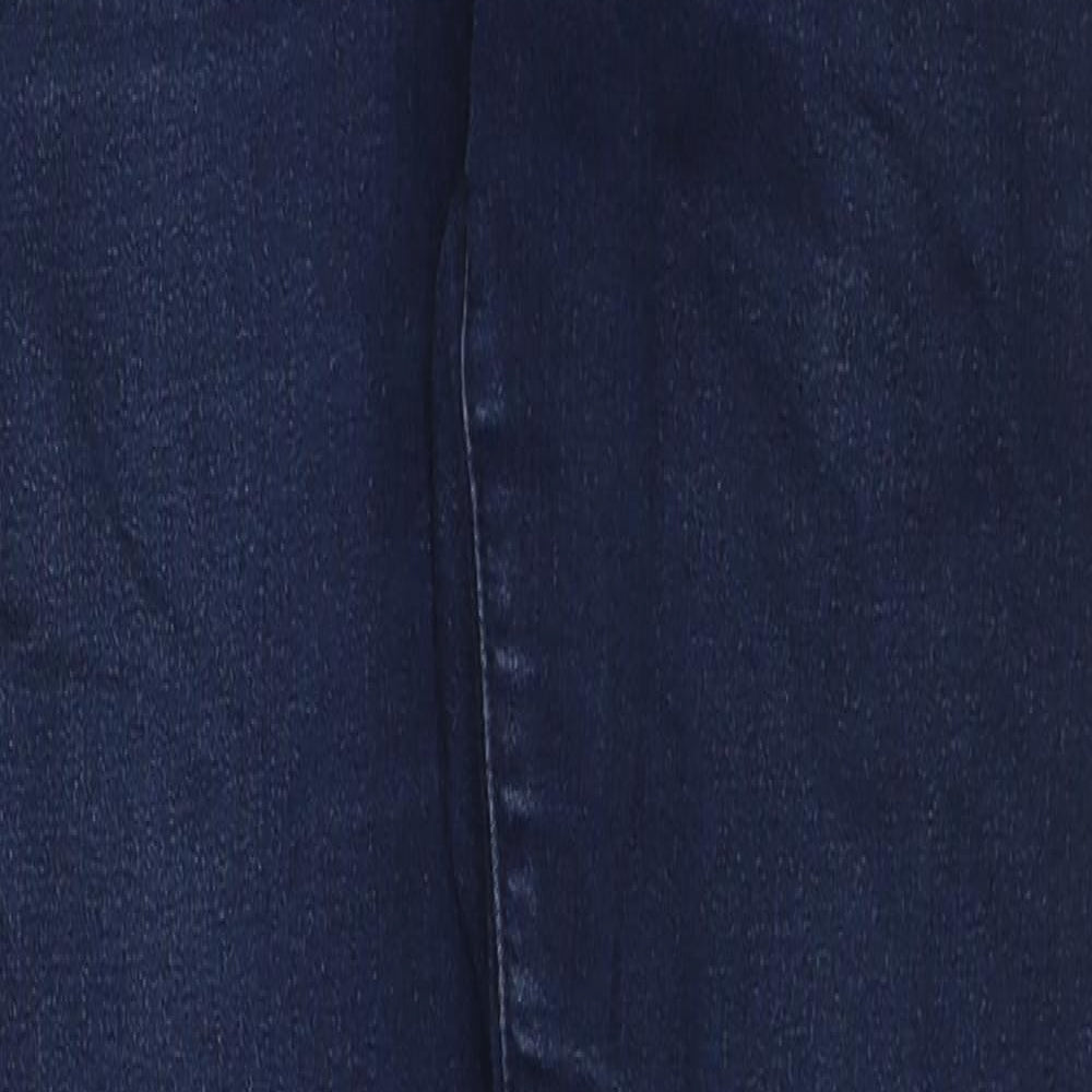 Topshop Womens Blue Cotton Skinny Jeans Size 28 L32 in Regular Zip