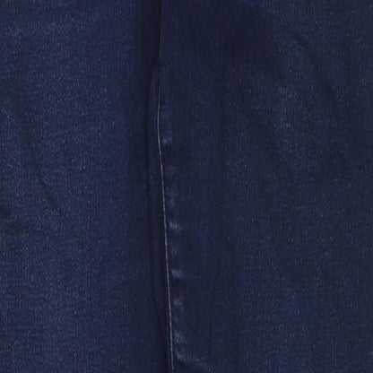 Topshop Womens Blue Cotton Skinny Jeans Size 28 L32 in Regular Zip