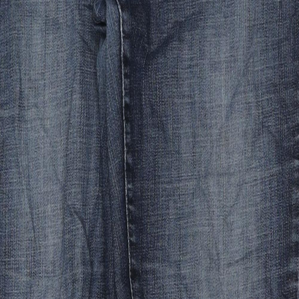 Indigo Womens Blue Cotton Straight Jeans Size 10 L32 in Regular Button