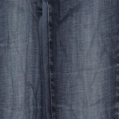 Indigo Womens Blue Cotton Straight Jeans Size 10 L32 in Regular Button