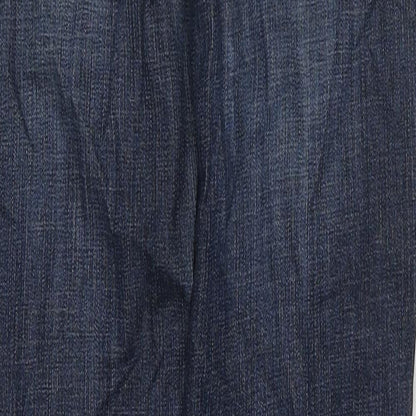 Indigo Womens Blue Cotton Straight Jeans Size 10 L32 in Regular Button