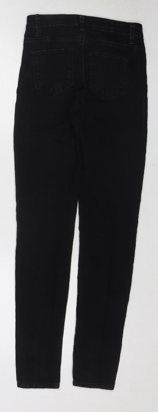 Denim & Co. Womens Black Cotton Skinny Jeans Size 4 L29 in Regular Zip