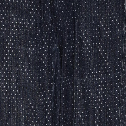 Cotton Traders Womens Blue Polka Dot Cotton Straight Jeans Size 10 L27 in Regular Zip