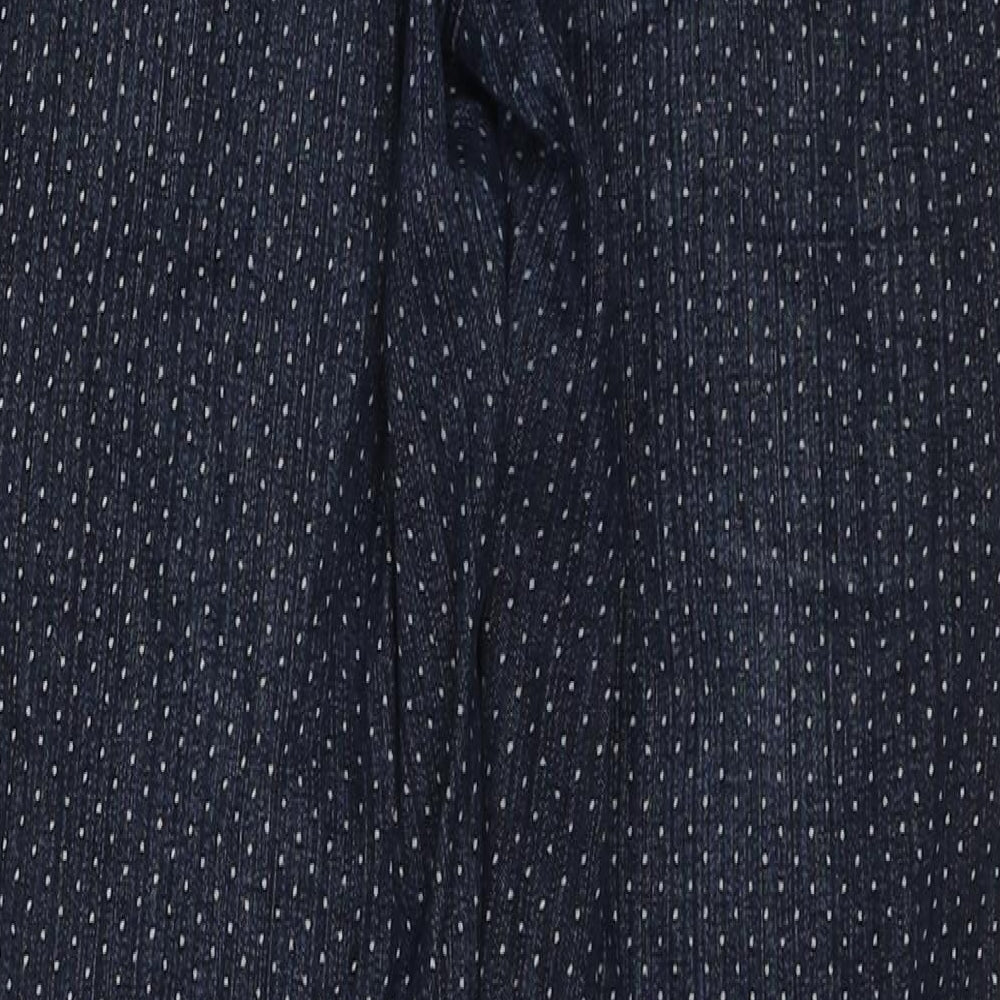 Cotton Traders Womens Blue Polka Dot Cotton Straight Jeans Size 10 L27 in Regular Zip