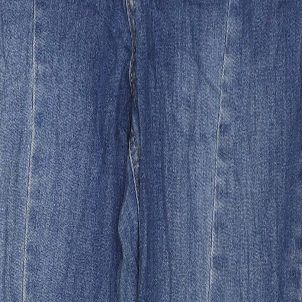 New Look Womens Blue Cotton Straight Jeans Size 8 L23 in Regular Zip