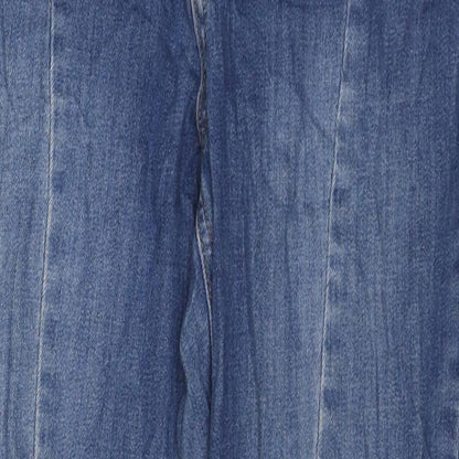 New Look Womens Blue Cotton Straight Jeans Size 8 L23 in Regular Zip