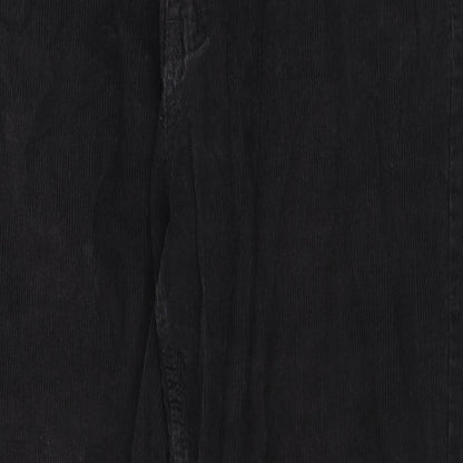 Avenue Mens Black Cotton Trousers Size 38 in L30 in Regular Zip