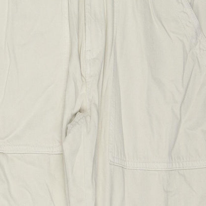 Zara Womens Ivory Cotton Straight Jeans Size 2XL L25 in Regular Zip