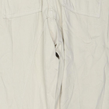 Zara Womens Ivory Cotton Straight Jeans Size 2XL L25 in Regular Zip