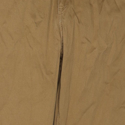 US Polo Assn. Mens Brown Cotton Trousers Size 33 in L26 in Regular Zip