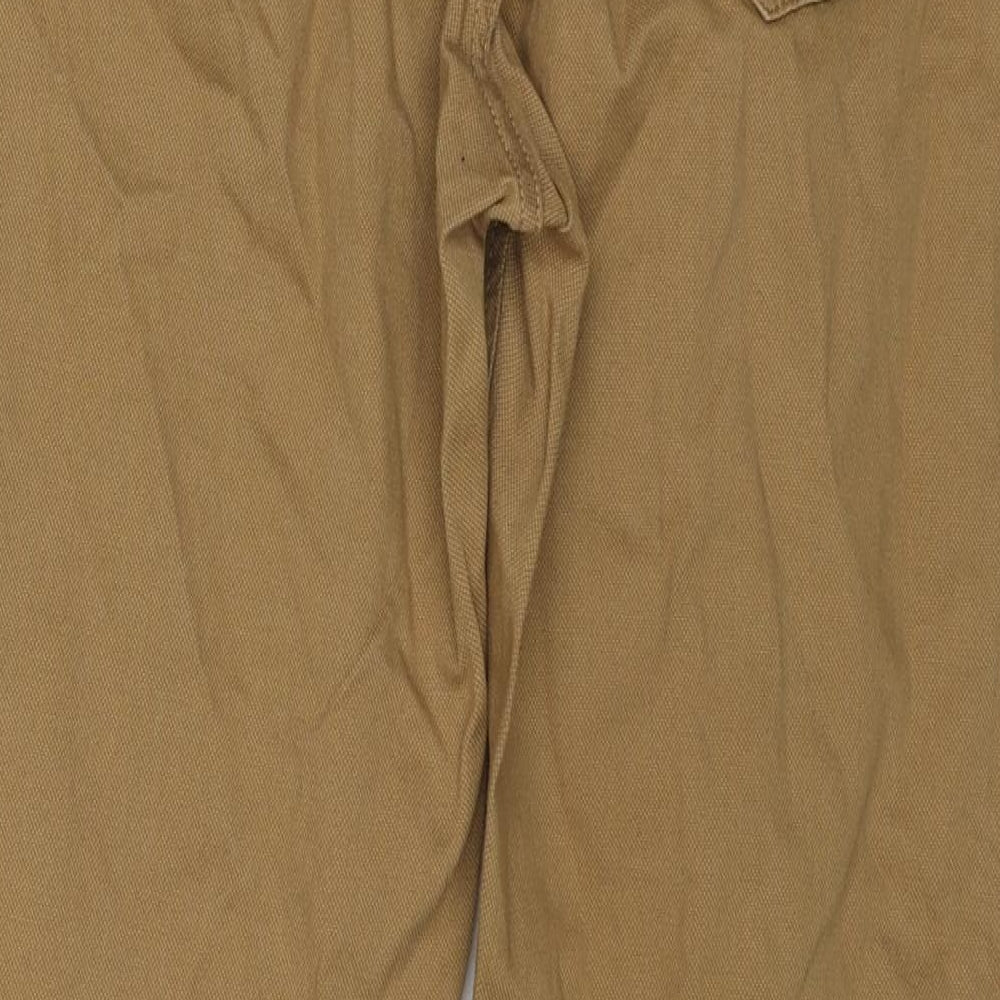 US Polo Assn. Mens Brown Cotton Trousers Size 33 in L26 in Regular Zip