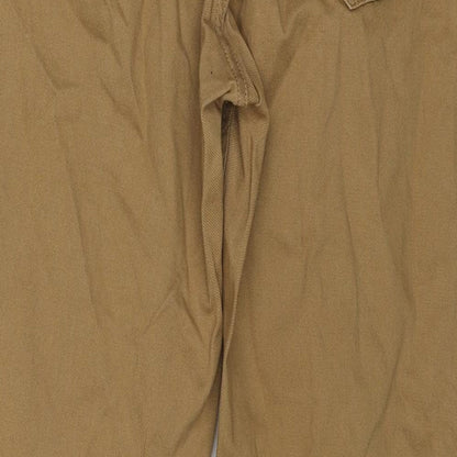 US Polo Assn. Mens Brown Cotton Trousers Size 33 in L26 in Regular Zip