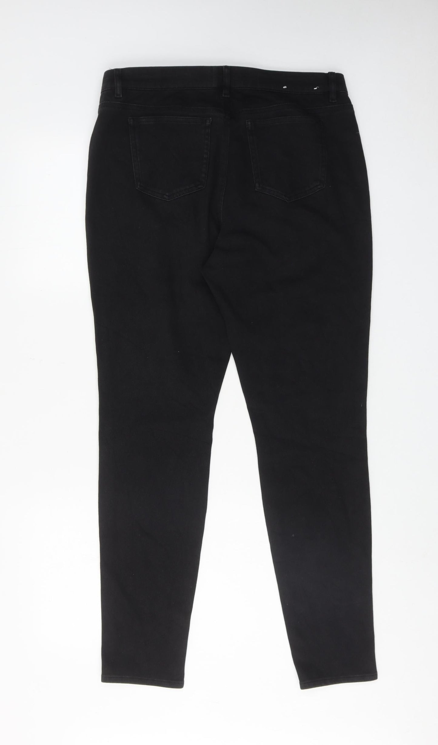 Uniqlo Womens Black Cotton Skinny Jeans Size 32 in L30 in Regular Button