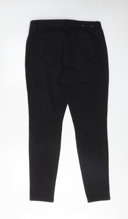 Uniqlo Womens Black Cotton Skinny Jeans Size 32 in L30 in Regular Button