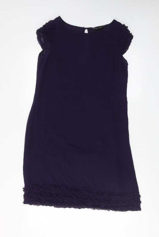 Dorothy Perkins Womens Pink Polyester A-Line Size 12 Round Neck Zip