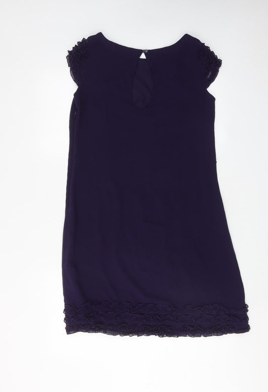 Dorothy Perkins Womens Pink Polyester A-Line Size 12 Round Neck Zip