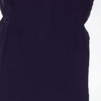 Dorothy Perkins Womens Pink Polyester A-Line Size 12 Round Neck Zip