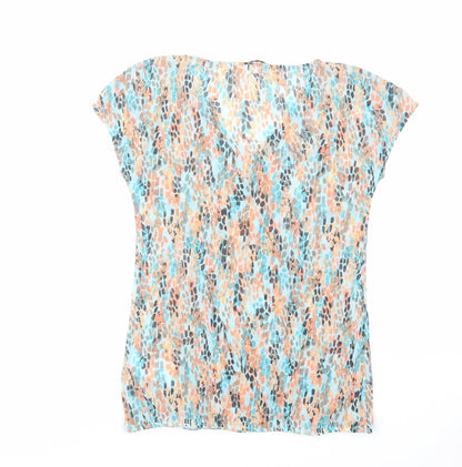 Mexx Womens Multicoloured Geometric Polyester Basic Blouse Size L V-Neck