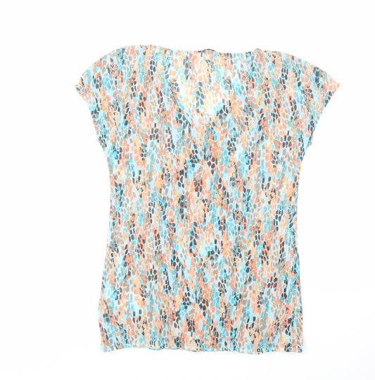 Mexx Womens Multicoloured Geometric Polyester Basic Blouse Size L V-Neck