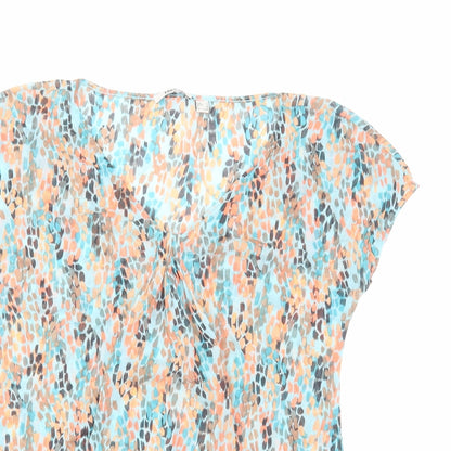 Mexx Womens Multicoloured Geometric Polyester Basic Blouse Size L V-Neck