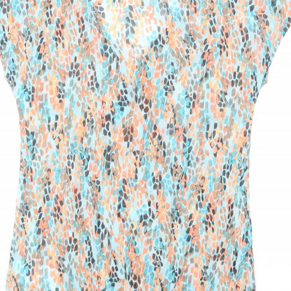 Mexx Womens Multicoloured Geometric Polyester Basic Blouse Size L V-Neck